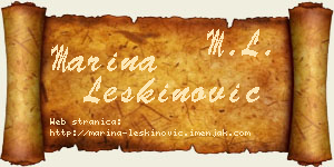 Marina Leškinović vizit kartica